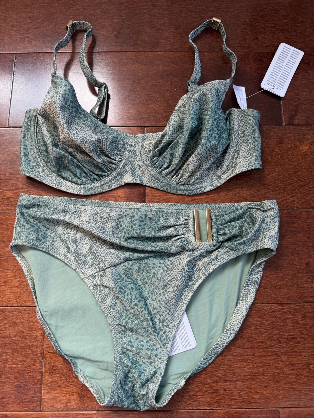 Fantasie Swim Maya Bay bra sized bikini set– Peridot Green 32E UK / small